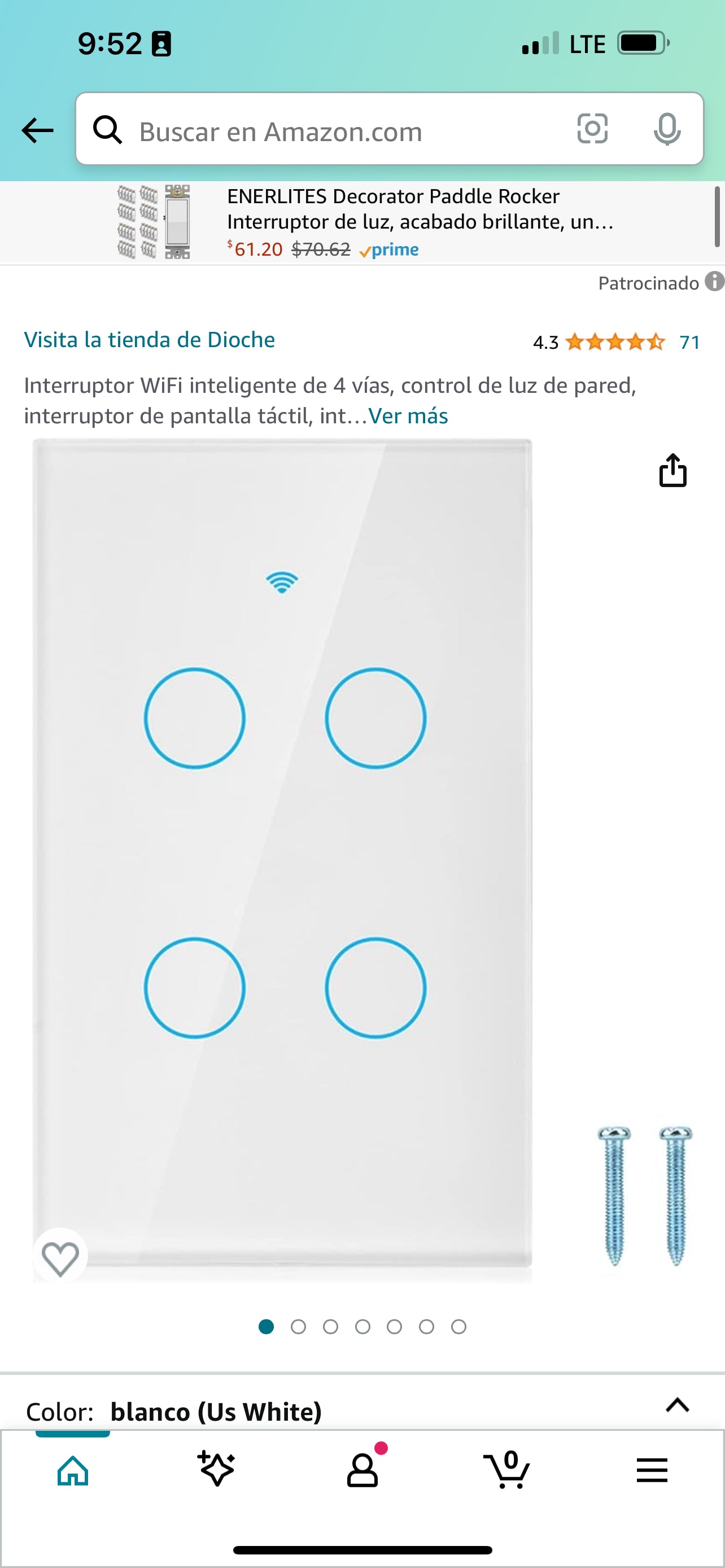 ADA Smart Light Switch 4-Way White